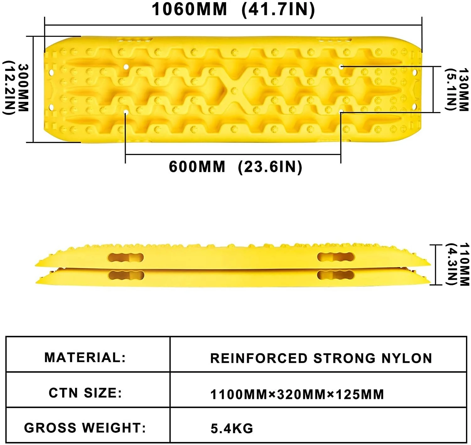 Recovery Tracks Sand Mud Snow Track Tire Ladder 4WD (3Gen, Yellow) - Image 2