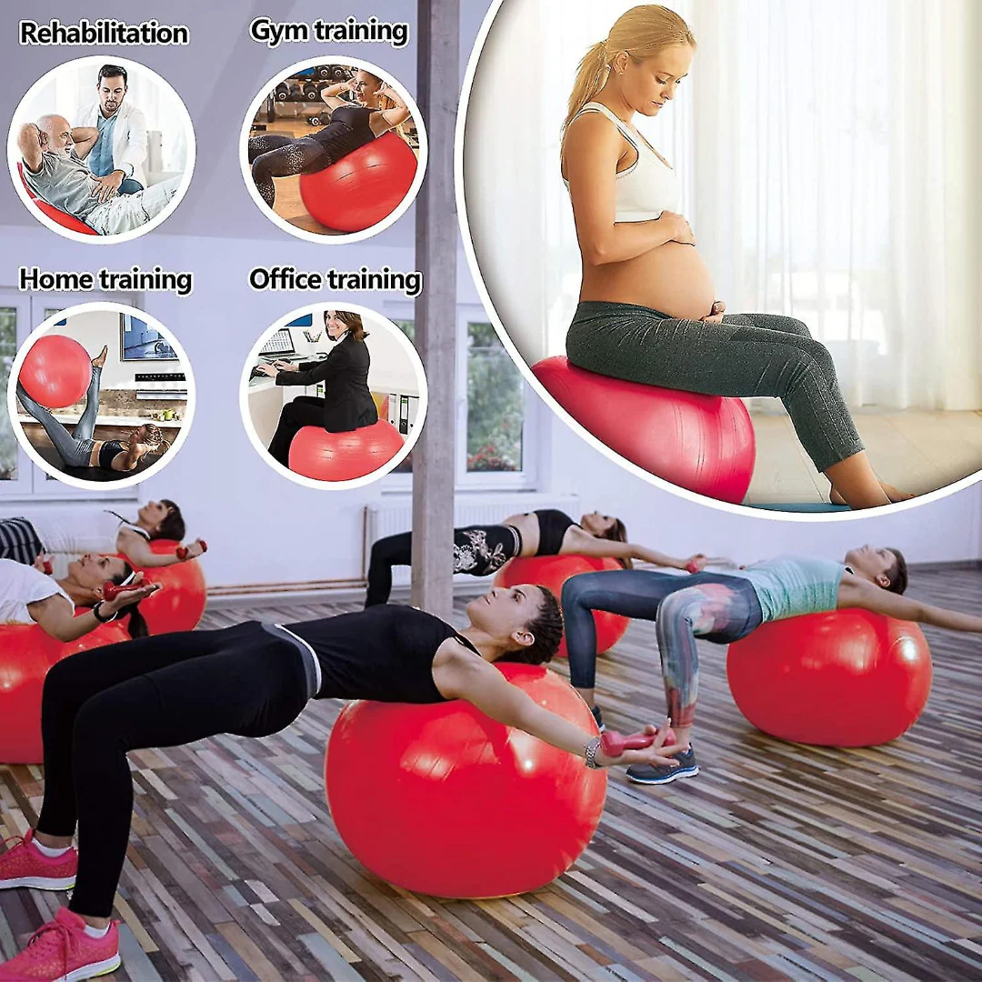 Yoga Balance Ball Fitness Shaping Sitting Ball (Red) - Image 2